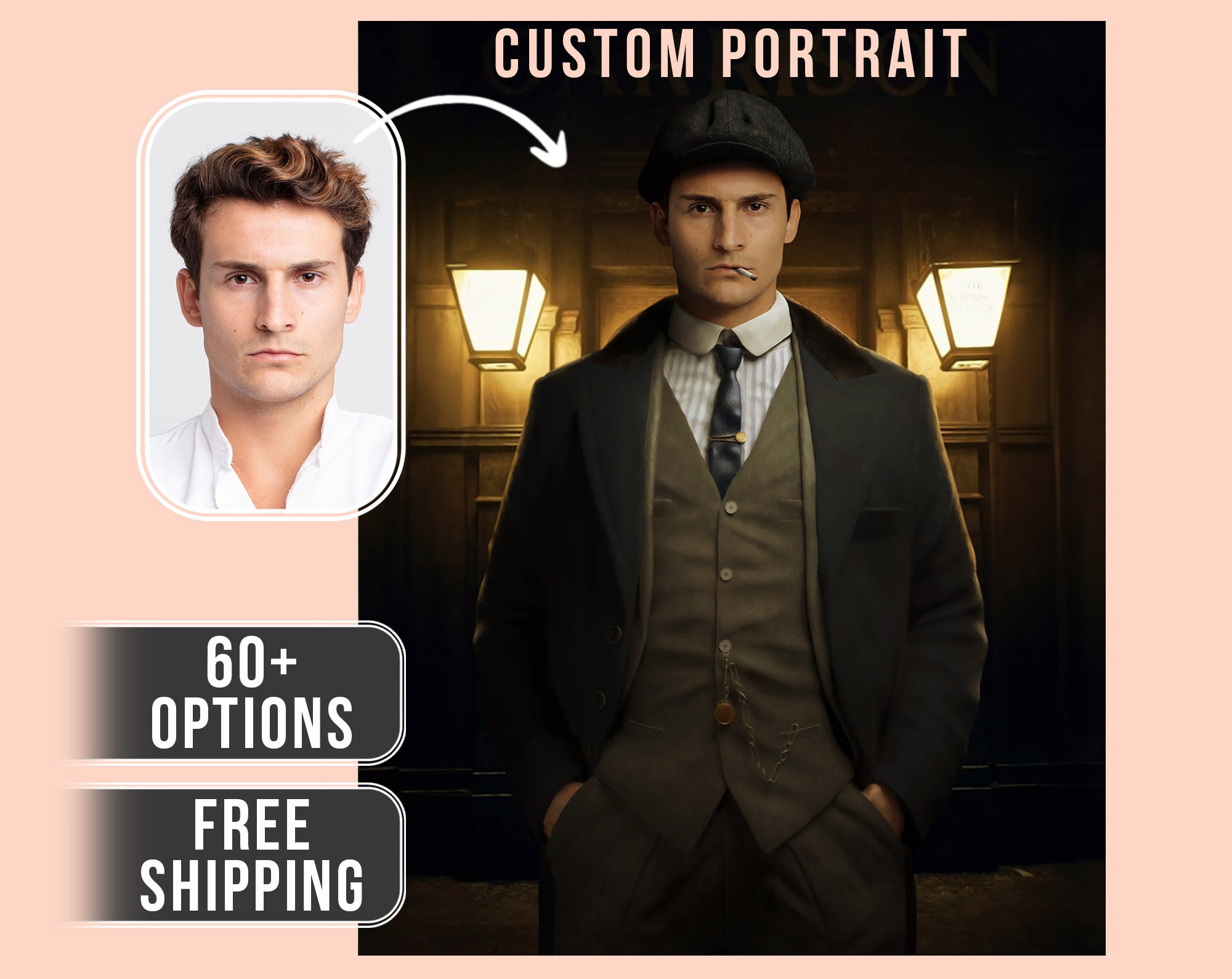Peaky Blinders Portrait, Peaky Blinders Gift from Photo, Thomas Shelby Fan, Gift for Peaky Blinders Lover, Gift for Fan of Peaky Blinders Peaky Blinders Portrait, Peaky Blinders Gift from Photo, Thomas Shelby Fan, Gift for Peaky Blinders Lover, Gift for Fan of Peaky Blinders