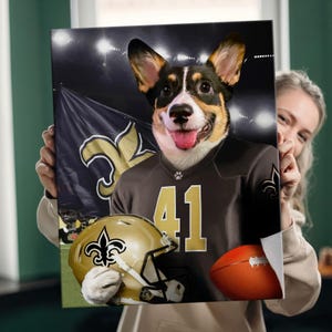 The National Football League, The dog in Jersey, American Football Pet Portrait, Dog Portrait, Custom Art From Photo, Gift For Pet Owners