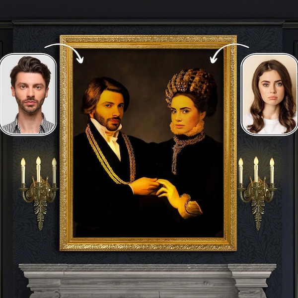 Was wir in den Schatten tun, Mehrere menschliche Porträt, benutzerdefinierte menschliche Porträt, königliches Paar Porträt, König und, menschliches Wandporträt, WWHITS