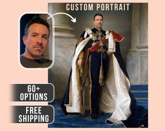 Custom Royal Portrait from Photo | Renaissance Portrait | Historical Portrait | Royal Portrait | Human Portrait | Custom Men Women Portrait