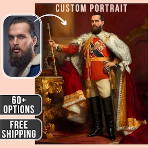 Custom Royal Portrait from Photo | Renaissance Portrait | Historical Portrait | Royal Portrait | Human Portrait | Custom Men Women Portrait