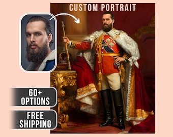 Personalisiertes Portrait vom Foto | Renaissance Porträt | Historisches Portrait | Königliches Porträt | Menschenportrait | Benutzerdefinierte Männer Frauen Porträt