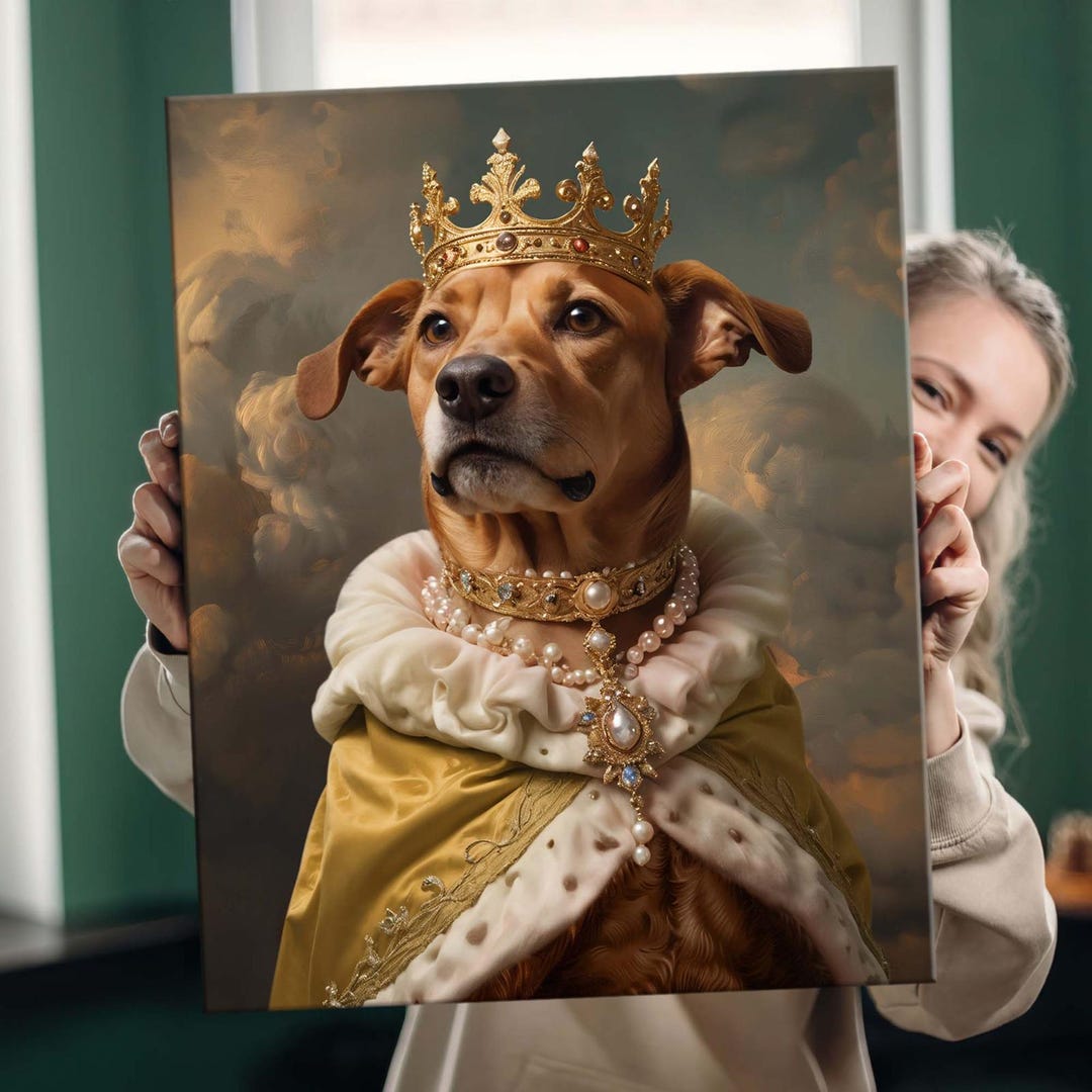Personalized Pet Portrait, Royal Pet Portrait, Dog and Cat Wall Pet ...