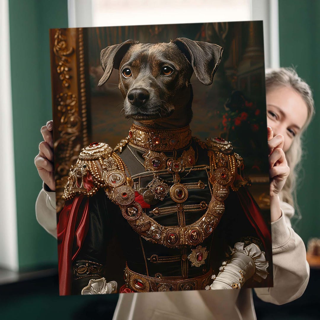Custom Pet Portrait, Royal Dog Art, Renaissance Pet, Personalized Dog ...