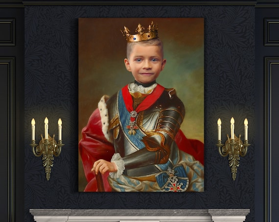Custom Kids Royal Portrait from Photo, Renaissance Portrait, Historical Portrait, Royal Portrait, Human Portrait, Custom Kids Child Portrait
