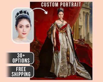 Retrato real personalizado, Retrato personalizado, Retrato de rainha personalizado, Retrato renascentista de foto, Retrato histórico, Retrato real,
