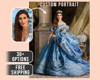 Personalisiertes Portrait vom Foto | Renaissance Porträt | Historisches Portrait | Königliches Porträt | Menschenportrait | Benutzerdefinierte Männer Frauen Porträt