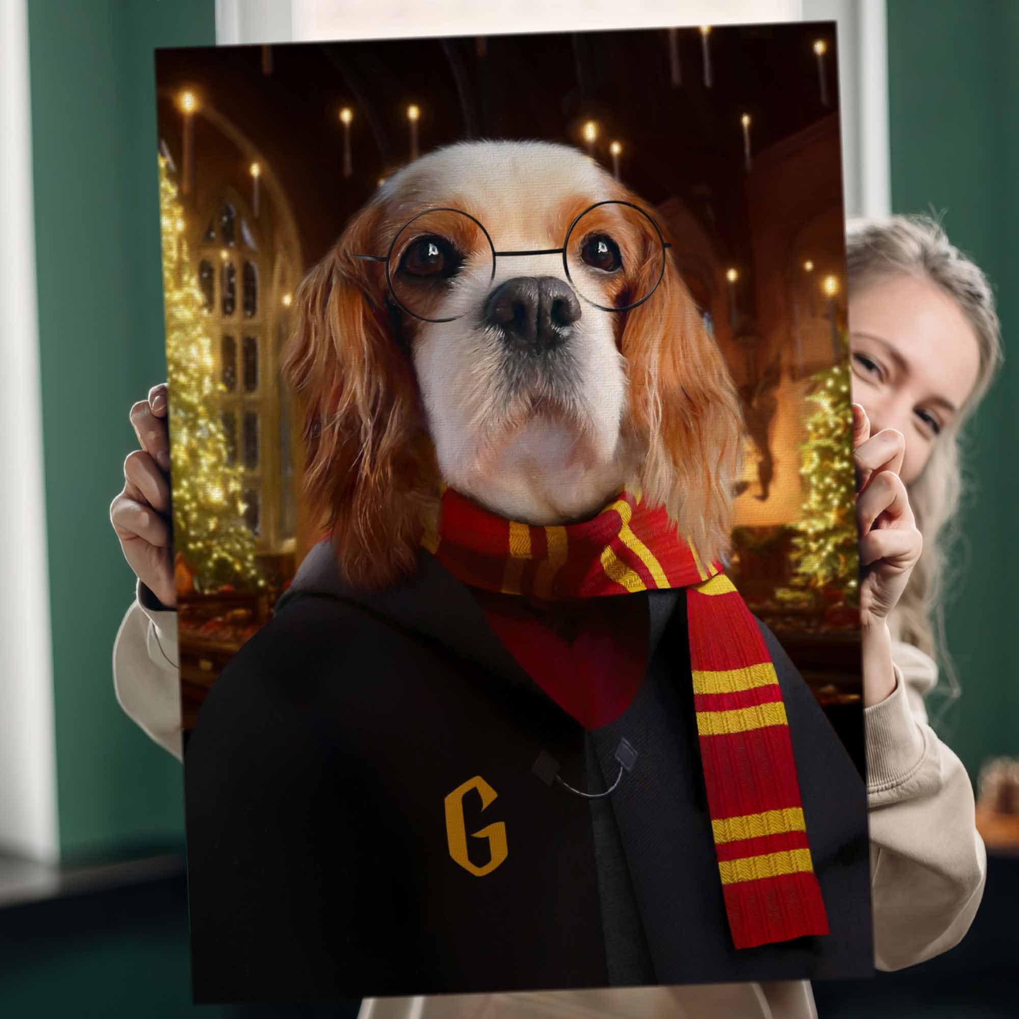 Custom Wizard Pet Portrait, Cat Portrait, Personalized Gift for Pet Owners, Wall Pet Portrait, Pet Wall Art, Custom Art From Photo