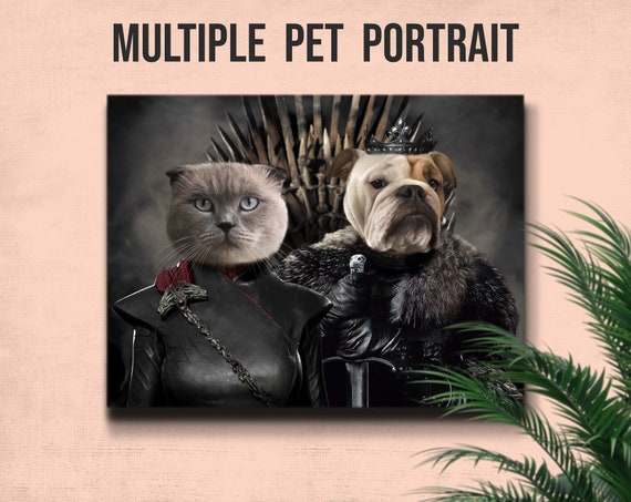 Custom Pet Portrait, Royal pet portrait, Game of Thrones Painting, Royal Dog Portrait, Custom Pet Art From Photo, Gift For Pet Owners, Gift
