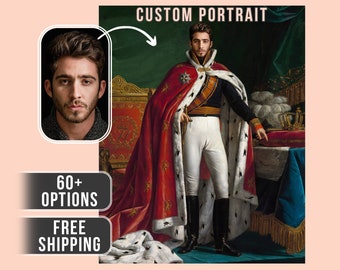 Custom Royal Portrait from Photo, Renaissance Portrait, Historical Portrait, Royal Portrait, Human Portrait, Custom Men Women Portrait