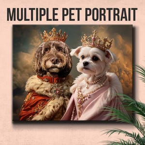 Custom Regal Pet Portrait, Royal Dog Painting, Pet Lovers Gift, Royal Portrait, Pet Portrait gift, Animal painting, Wall Decor,Renaissance
