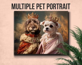 Custom Regal Pet Portrait, Royal Dog Painting, Pet Lovers Gift, Royal Portrait, Pet Portrait gift, Animal painting, Wall Decor,Renaissance