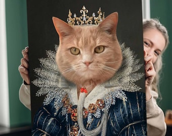 Custom Pet Portrait, Royal pet portrait, Regal Pet Portrait, Dog Portrait, Custom Art From Photo, Birthday Gift For Pet Owners,Pet Loss Gift