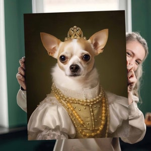 Pet Portrait, Custom Royal Pet Portrait, Regal Dog Cat Painting, Gift for Pet Owners, Custom Pet Art, Pet Loss Gift, Personalized Gift