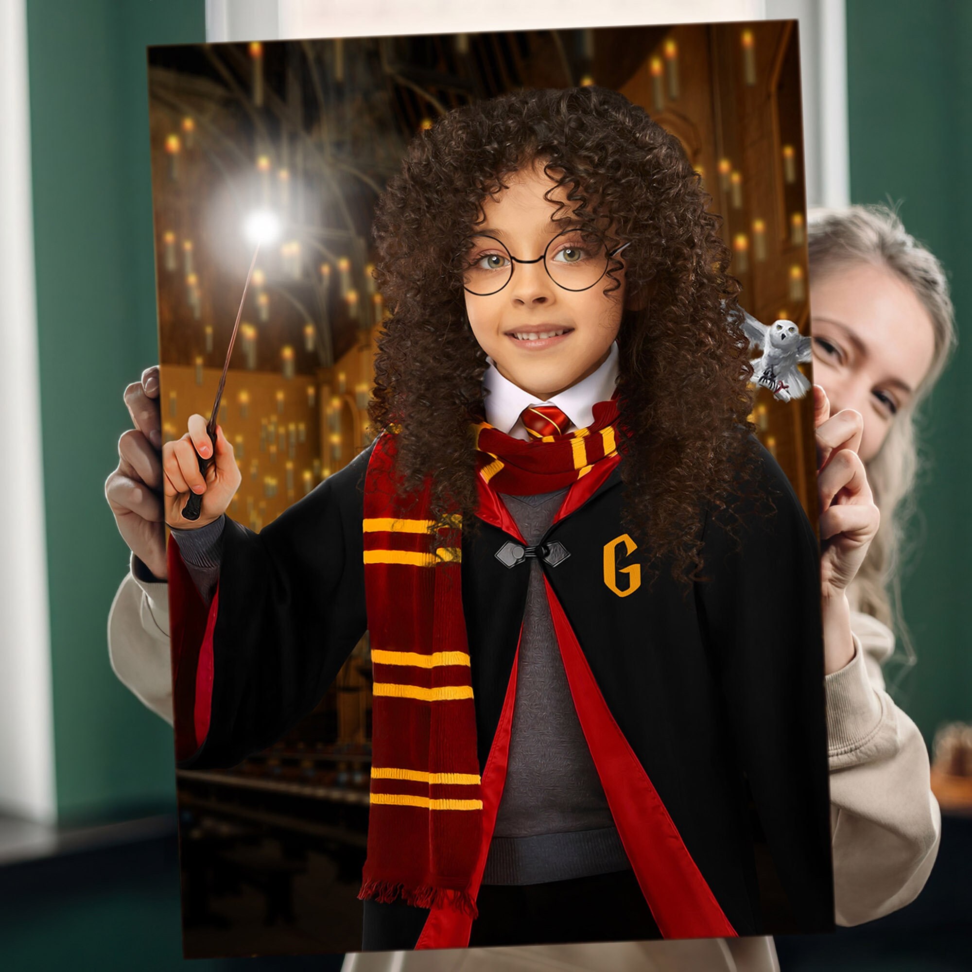 Custom Personalized Wizard Portrait from Photo, Gift for kids, Gryffindor - Ravenclaw - Slytherin - Hufflepuff, Custom Mage Portrait,