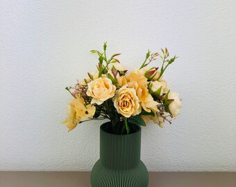 Blumenvase mit Glas | Dekovase | Trockenblumen | Dekoration | 14cm | Pampasgras