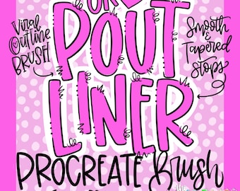 PoutLINER Procreate Brush for smooth outlining, doodling, drawing brush hand lettering