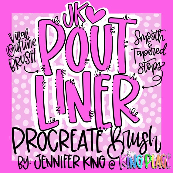 PoutLINER Procreate Brush for smooth outlining, doodling, drawing brush hand lettering