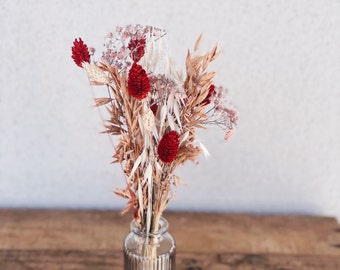 Bouquet of dried flowers with glass vase - Serge -