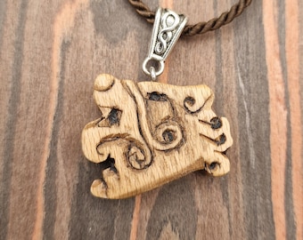 Bear Viking Necklace, Bear Necklace, Bear Norse Design Necklace, Wooden Jewelry Viking, Scandinavian jewelry, Norse Jewelry, wood jewelry