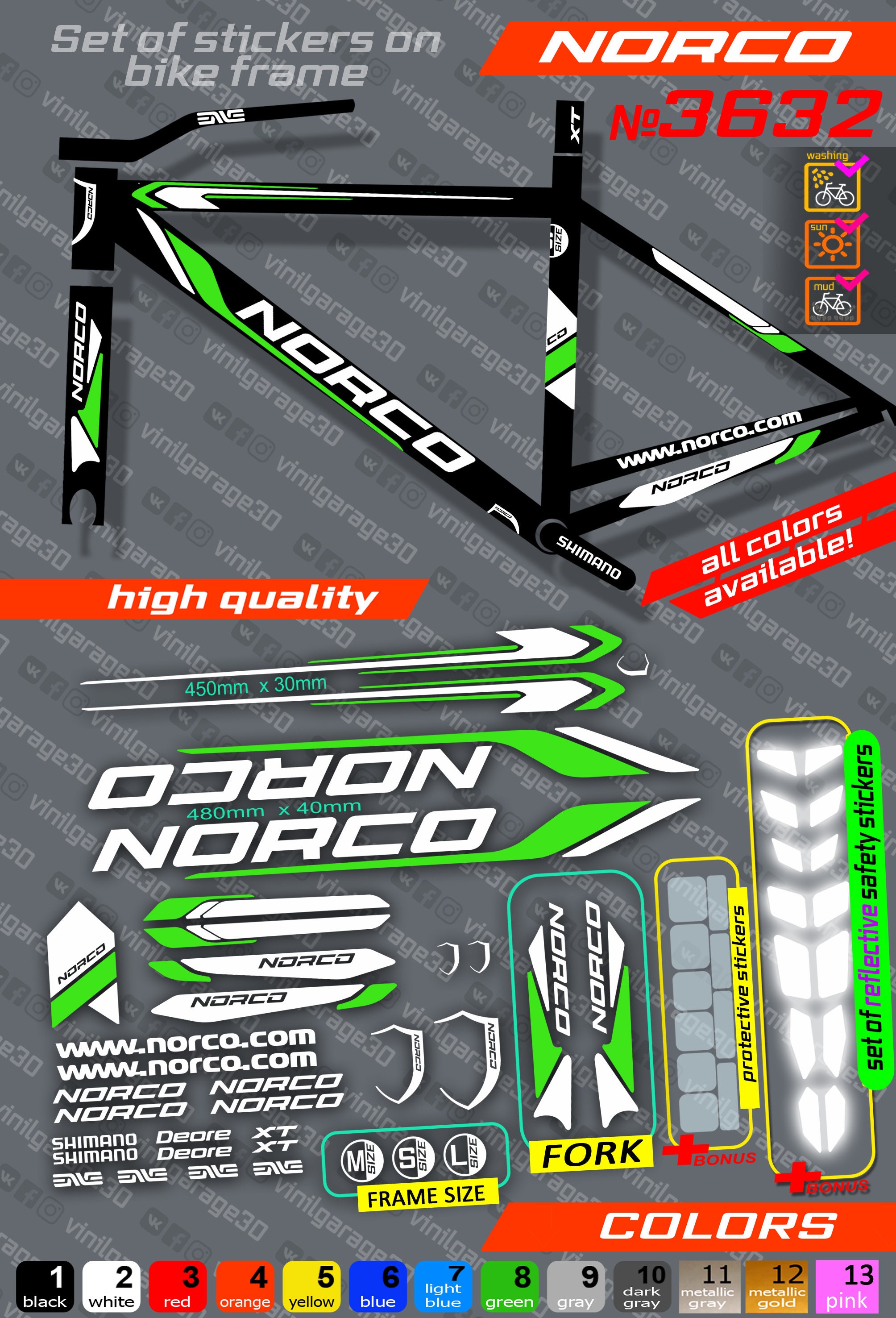 norco bike decals