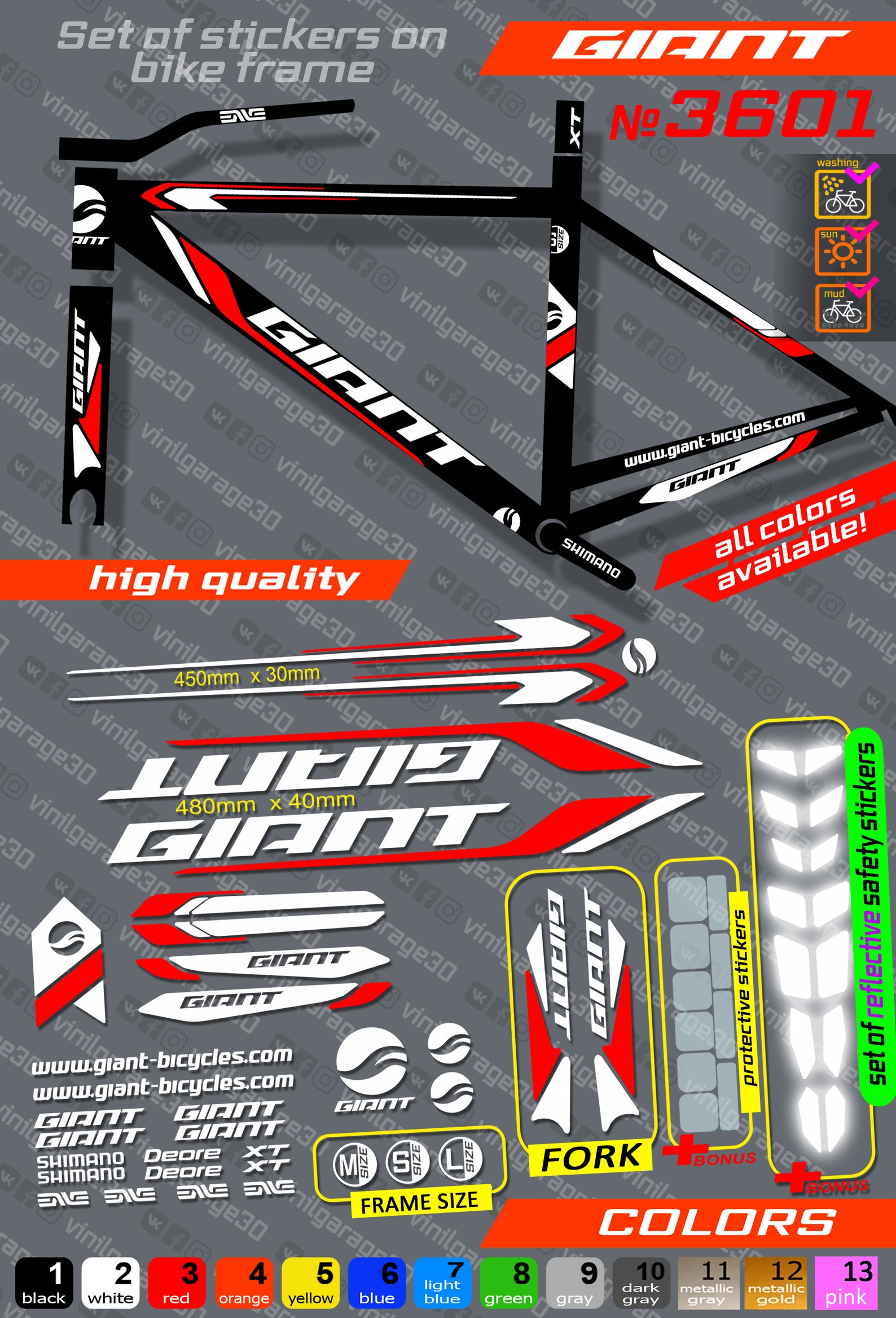 giant bike stickers