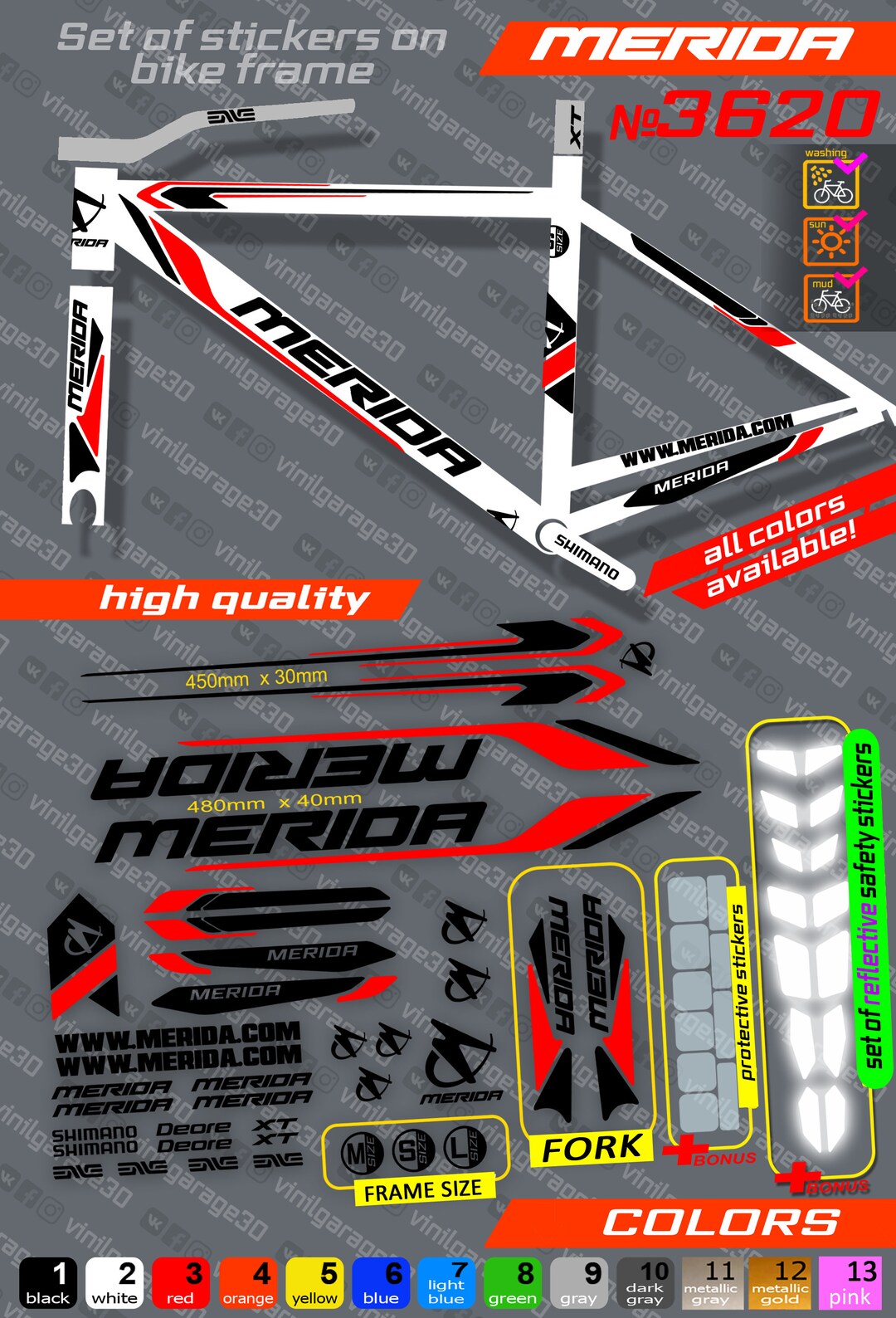 merida stickers bike