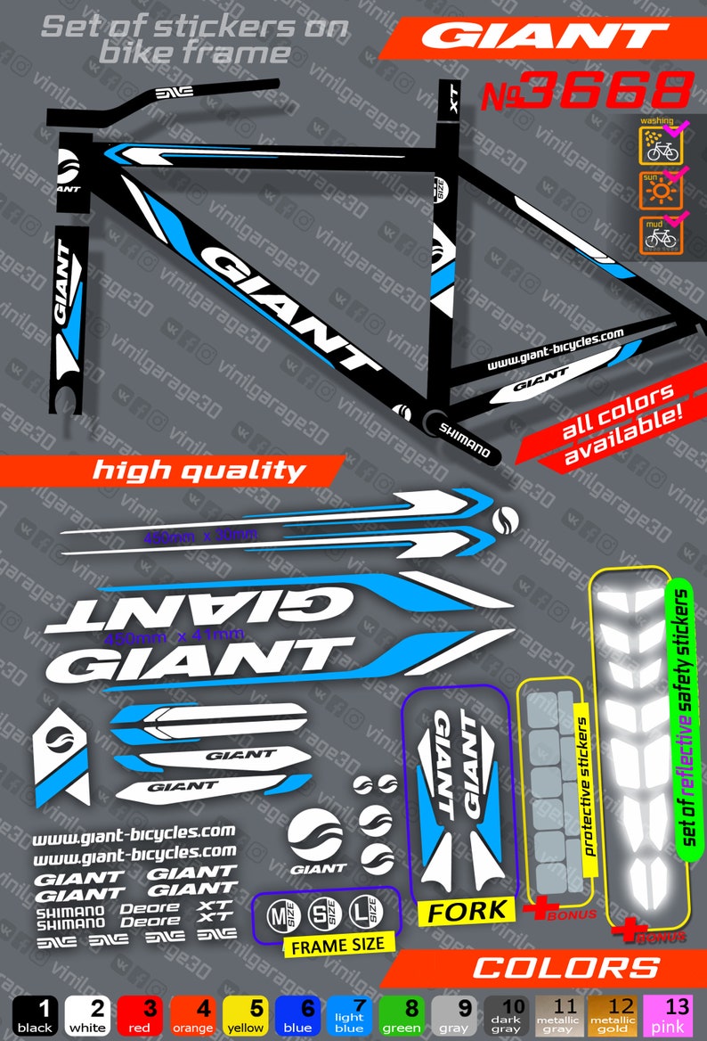giant road bike decals