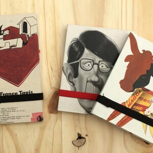 Cuaderno acordeón/Leporello/para bocetos/collage/tinta/rotulador/tapa de cartón recubierta de papel/modelo único/hecho a mano/fabricado en Francia
