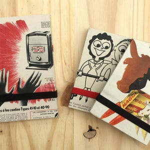 Cuaderno acordeón/Leporello/para bocetos/collage/tinta/rotulador/tapa de cartón recubierta de papel/modelo único/hecho a mano/fabricado en Francia