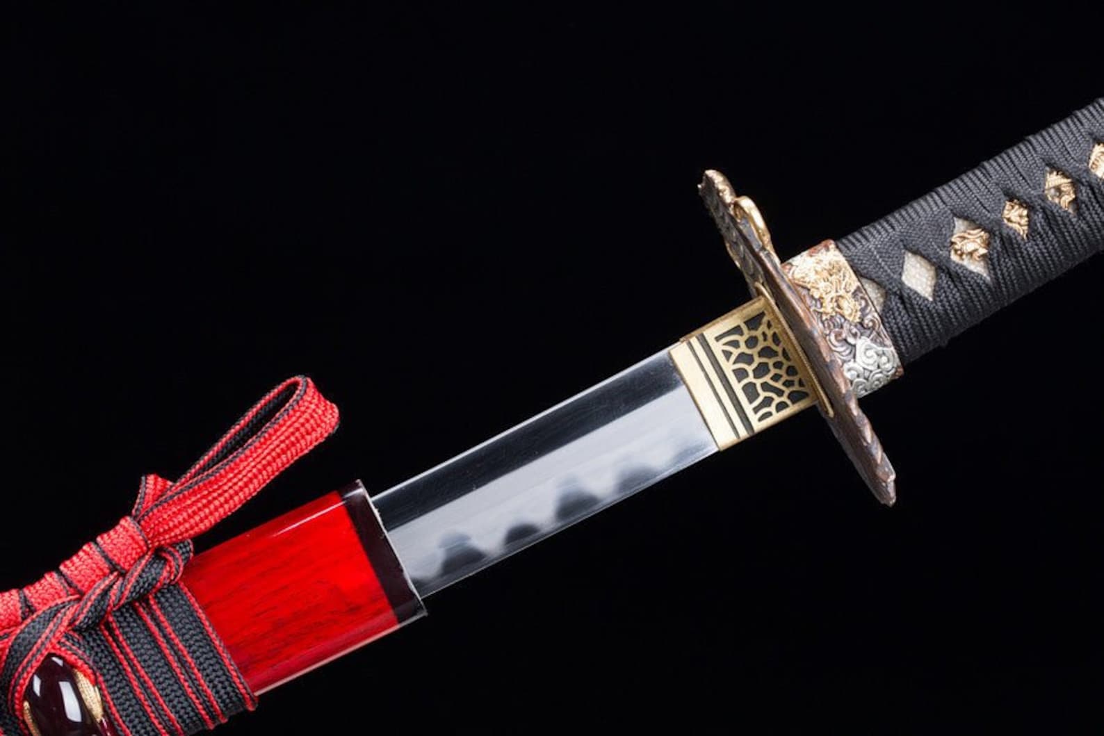 Collectable Katana Japanese Samurai Sword With Gomai Clay Tempered ...