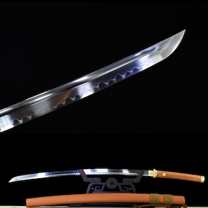 Handcrafted Katana Japanese Samurai Sword with T10 Clay Tempered Steel  and Yucun Tsuba and Wood Saya Sword for Hobby