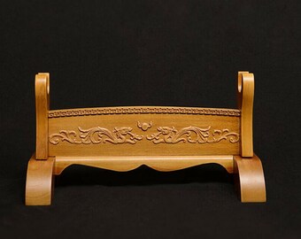 Support artisanal pour épée de samouraï katana, présentoir de base simple couche en bois naturel pour les loisirs
