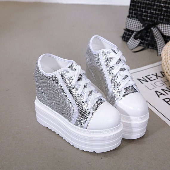 glitter sneakers platform