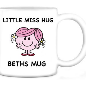 Mr men/ little miss personalised mugs little miss hug