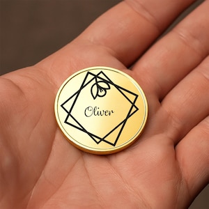 Custom Decision Coin Personalized Name Gift – Flip Coin for Couples, Parents, Friends – Engraved Brass Token – Funny Gift Idea