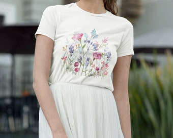 Wildflower Floral T-shirt: Soft Cotton Women's Tee