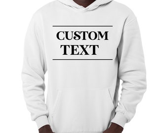 Personalized Text Hoodie: Custom Pullover Sweatshirt, Couple Gift