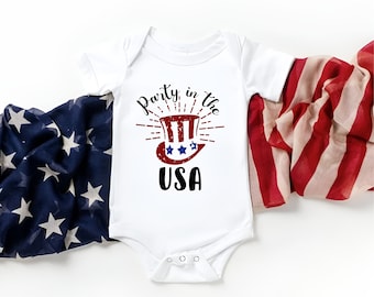 4th of July Baby Onesie: Patriotic USA Bodysuit