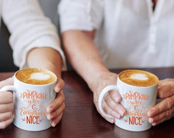 Pumpkin Spice Ceramic Mug: Cozy Fall Vibes, Autumn-Themed Coffee Cup