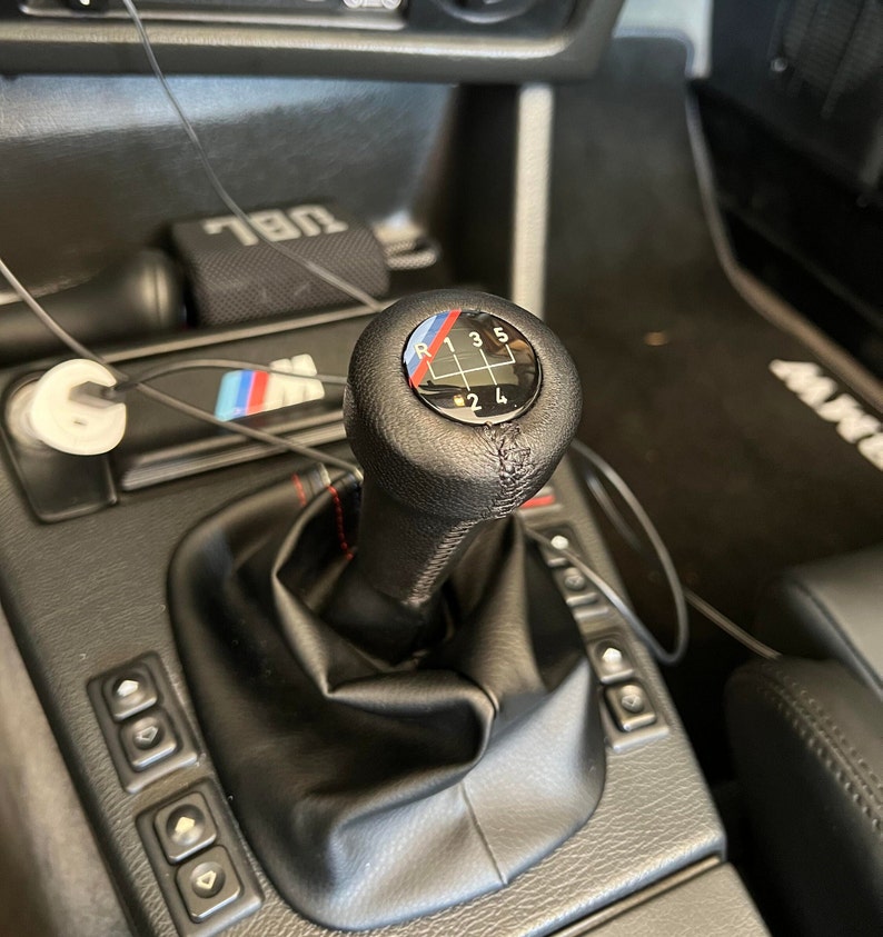 BMW E30 E24 E28 E36 MTECH M3 Shift Knob Real Leather Shifter E46 E38
