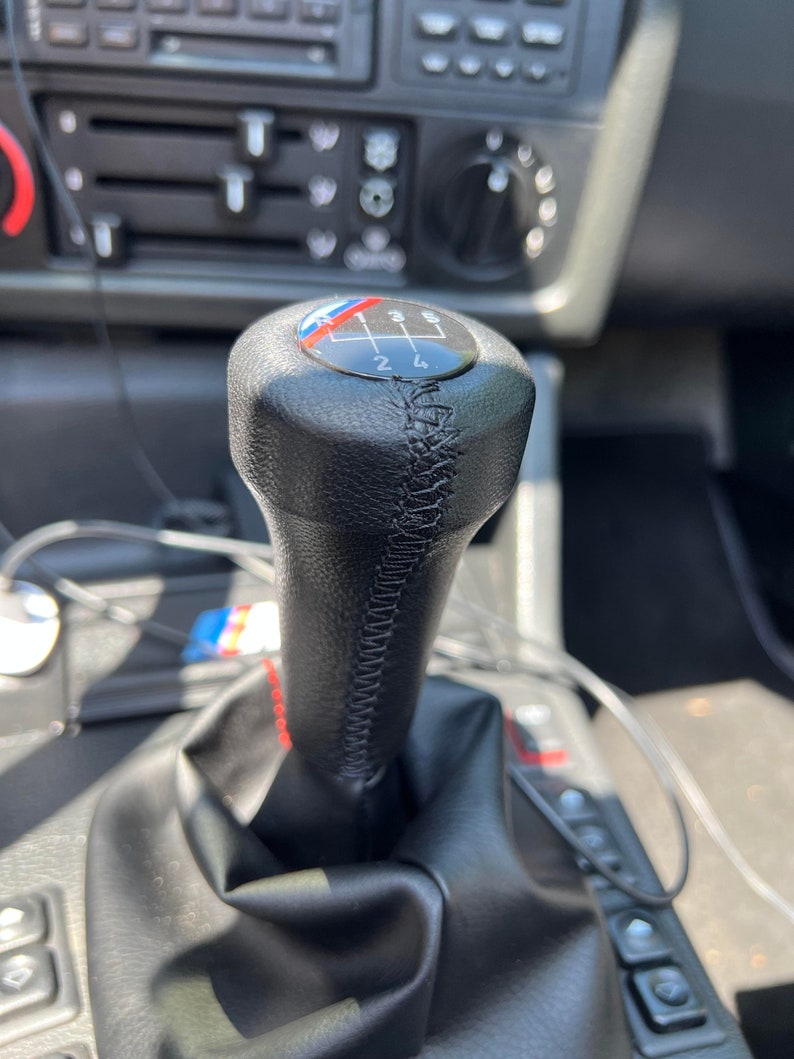 BMW E30 E24 E28 E36 MTECH M3 Shift Knob Real Leather Shifter E46 E38