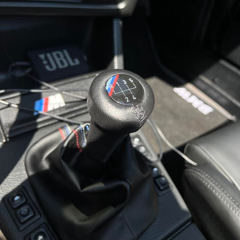 BMW E30 E24 E28 E36 MTECH M3 Shift Knob Real Leather Shifter E46 E38