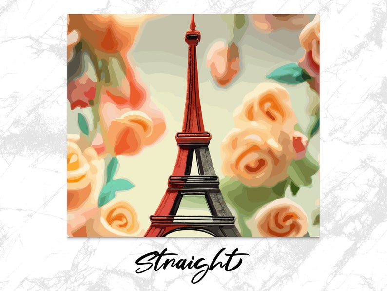 Eiffel Tower Tumbler Wrap Png, Floral Tumbler Wrap Sublimation