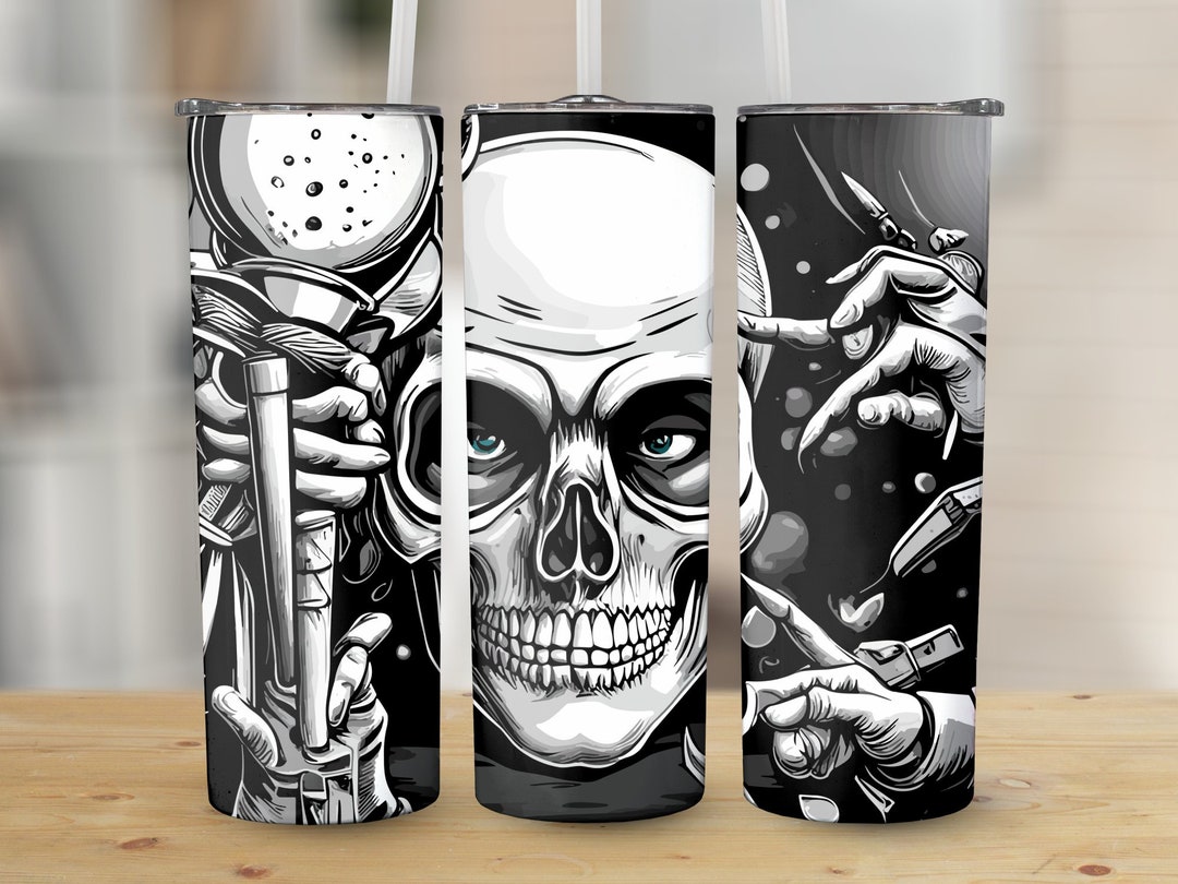 Halloween Melted Skulls Tumbler Wraps 20 Oz Skinny Sublimation Design
