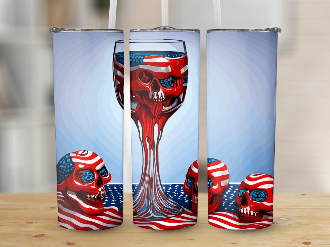 Halloween Melted Skulls Tumbler Wraps 20 Oz Skinny Sublimation Design