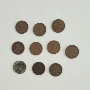 Vintage Lincoln Wheat US pennies