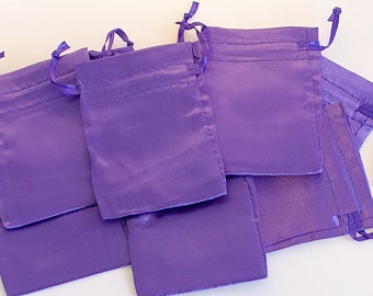 Ten, small, satin bags