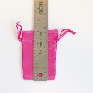 Diez bolsas de regalo pequeñas de satén con cordón de 3x4&quot;
