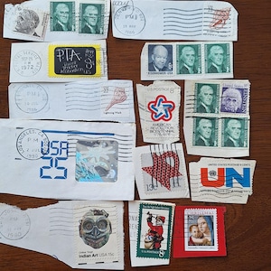 US vintage stamps including one hologram